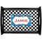 Checkers & Racecars Black Wooden Tray - Small (Personalized)