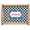 Checkers & Racecars Natural Wooden Tray - Large (Personalized)