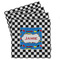 Checkers & Racecars Set of 4 Sandstone Coasters - Front View