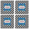 Checkers & Racecars Set of 4 Sandstone Coasters - See All 4 View