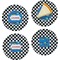 Checkers & Racecars Set of Appetizer / Dessert Plates