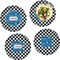 Checkers & Racecars Set of Lunch / Dinner Plates