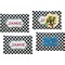 Checkers & Racecars Set of 4 Glass Rectangular Lunch / Dinner Plate (Personalized)