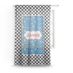 Checkers & Racecars Sheer Curtains (Personalized)