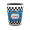 Checkers & Racecars Shot Glass - Two Tone - FRONT
