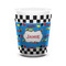 Checkers & Racecars Shot Glass - White - FRONT
