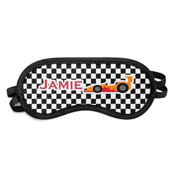 Custom Checkers & Racecars Sleeping Eye Mask - Small (Personalized)