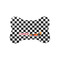 Checkers & Racecars Bone Shaped Dog Food Mat (Small) (Personalized)