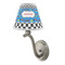 Checkers & Racecars Small Chandelier Lamp - LIFESTYLE (on wall lamp)