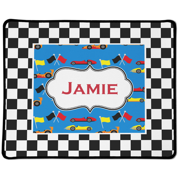 Custom Checkers & Racecars Large Gaming Mouse Pad - 12.5" x 10" (Personalized)