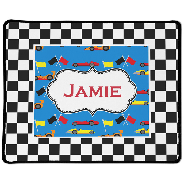 Custom Checkers & Racecars Large Gaming Mouse Pad - 12.5" x 10" (Personalized)