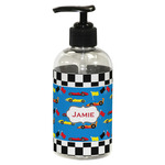 Checkers & Racecars Plastic Soap / Lotion Dispenser (8 oz - Small - Black) (Personalized)