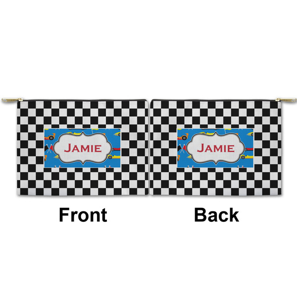 Checkers & Racecars Small Zipper Pouch Approval (Front and Back)