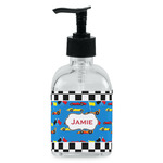 Checkers & Racecars Glass Soap & Lotion Bottle - Single Bottle (Personalized)
