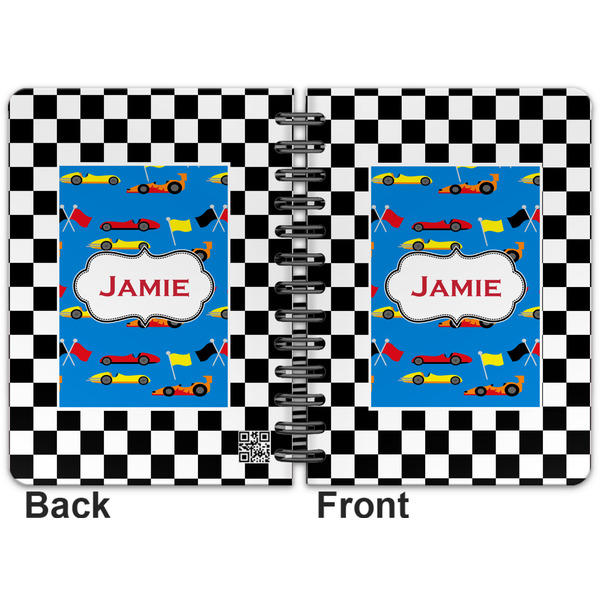 Checkers & Racecars Spiral Journal 5 x 7 - Apvl
