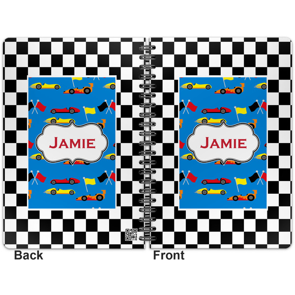 Checkers & Racecars Spiral Journal 7 x 10 - Apvl