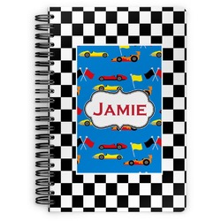 Checkers & Racecars Spiral Notebook (Personalized)