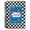 Checkers & Racecars Spiral Notebook - 7x10 w/ Name or Text