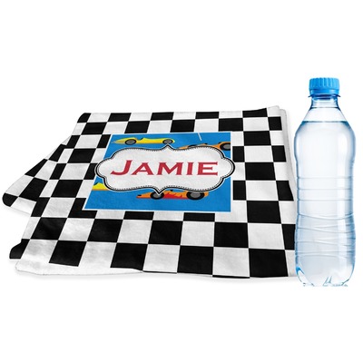 Checkers & Racecars Sports & Fitness Towel (Personalized)