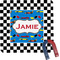 Checkers & Racecars Square Fridge Magnet (Personalized)