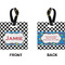 Checkers & Racecars Square Luggage Tag (Front + Back)