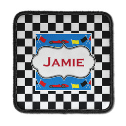 Checkers & Racecars Iron On Square Patch w/ Name or Text