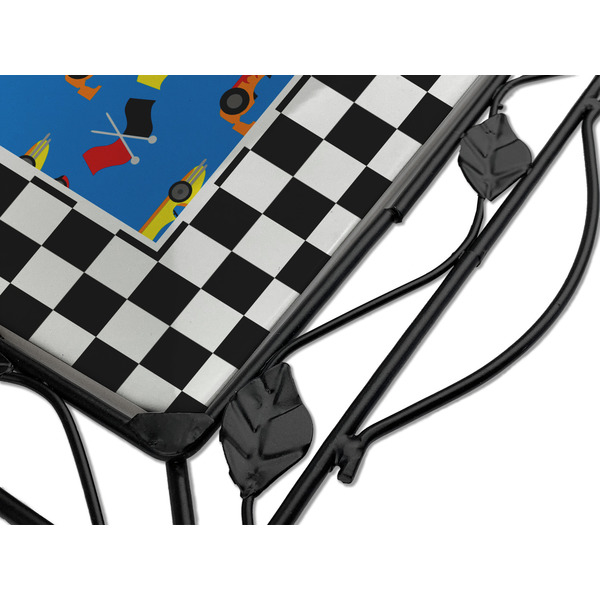 Checkers & Racecars Square Trivet - Detail