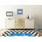 Checkers & Racecars Square Wall Decal Wooden Desk