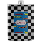 Checkers & Racecars Stainless Steel Flask (Personalized)
