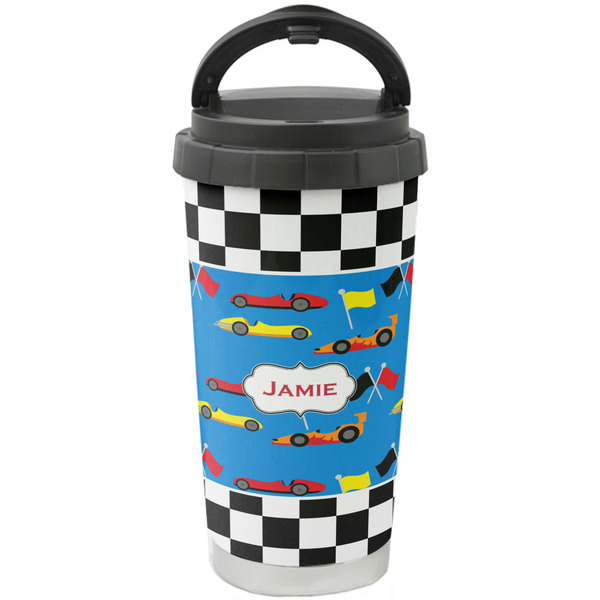 Custom Checkers & Racecars Stainless Steel Coffee Tumbler (Personalized)