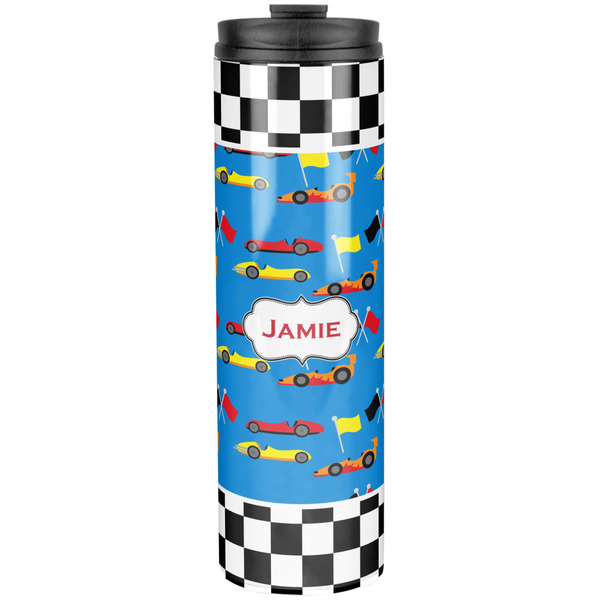 Custom Checkers & Racecars Stainless Steel Skinny Tumbler - 20 oz (Personalized)
