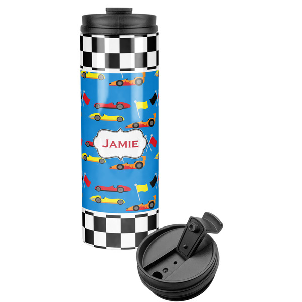 Custom Checkers & Racecars Stainless Steel Skinny Tumbler (Personalized)