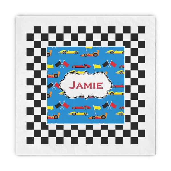 Custom Checkers & Racecars Decorative Paper Napkins (Personalized)