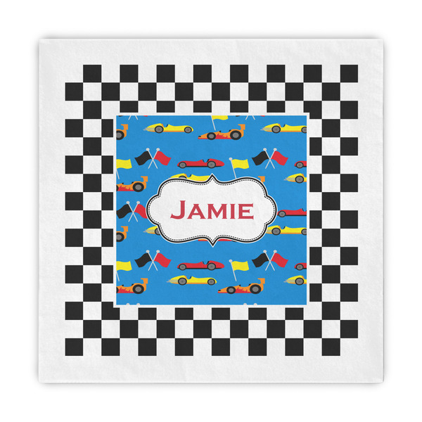 Custom Checkers & Racecars Standard Decorative Napkins (Personalized)
