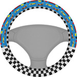 Checkers & Racecars Steering Wheel Cover (Personalized)