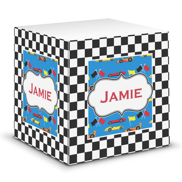 Custom Checkers & Racecars Sticky Note Cube (Personalized)