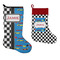 Checkers & Racecars Stockings - Side by Side compare