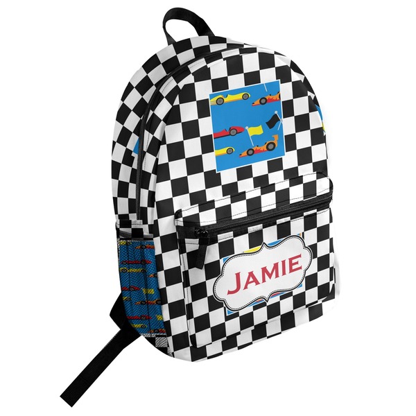 Custom Checkers & Racecars Student Backpack (Personalized)
