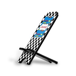 Checkers & Racecars Stylized Cell Phone Stand - Small w/ Name or Text