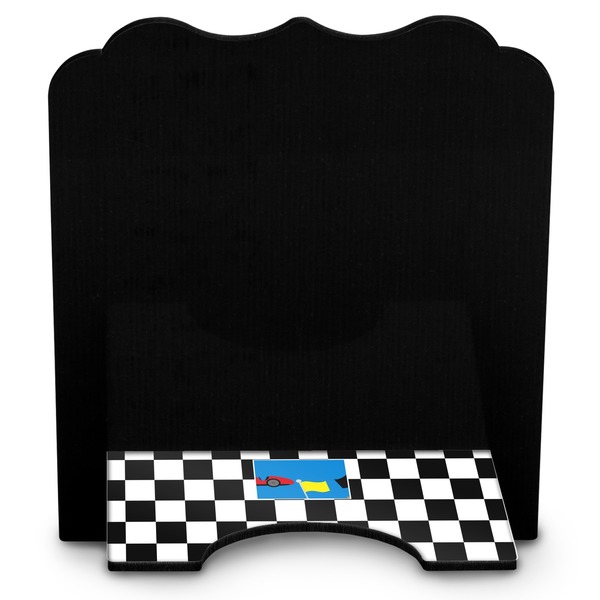 Checkers & Racecars Stylized Tablet Stand - Back