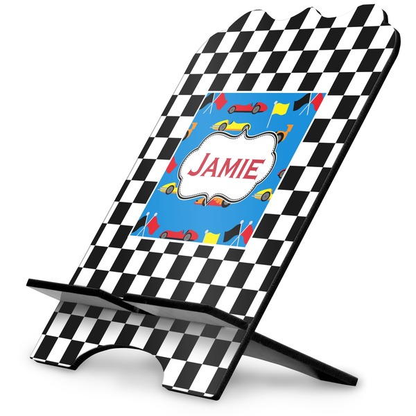 Custom Checkers & Racecars Stylized Tablet Stand (Personalized)