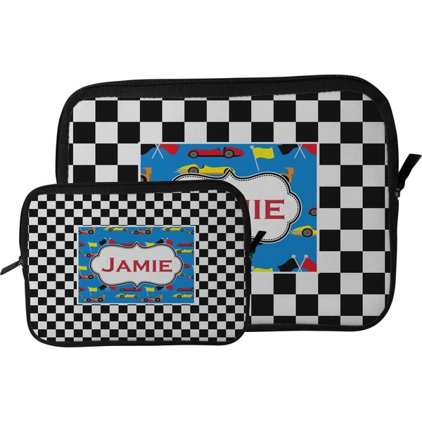 Checkers & Racecars Tablet Sleeve (Size Comparison)