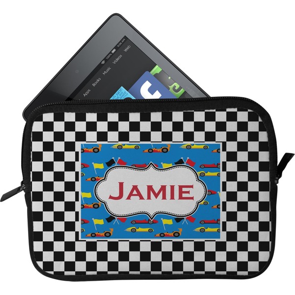 Custom Checkers & Racecars Tablet Case / Sleeve (Personalized)