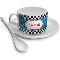 Checkers & Racecars Tea Cup (Personalized)