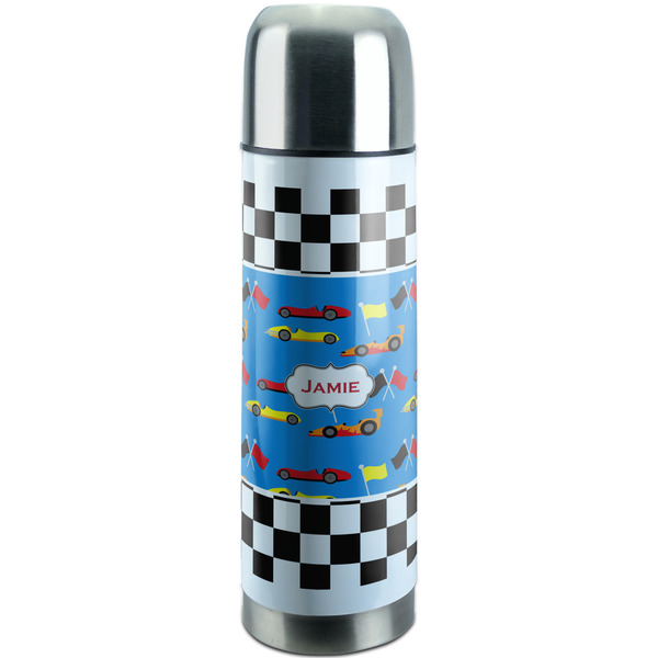Custom Checkers & Racecars Stainless Steel Thermos (Personalized)