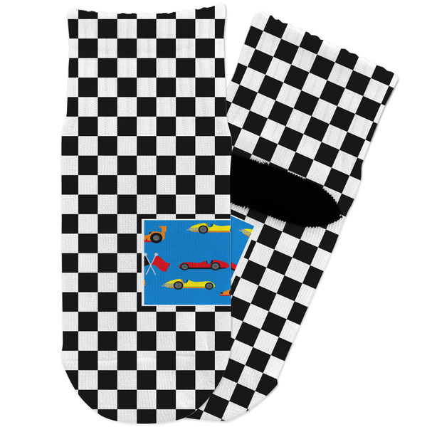 Custom Checkers & Racecars Toddler Ankle Socks