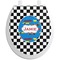 Checkers & Racecars Toilet Seat Decal (Personalized)