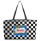 Checkers & Racecars Tote w/Black Handles - Front View