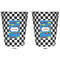 Checkers & Racecars Trash Can White - Front and Back - Apvl