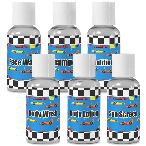 Custom Checkers & Racecars Travel Bottles (Personalized)